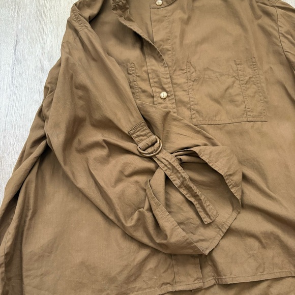 VINCE D-Ring Sleeve Utility Shirt in Cottonwood Brown - Picture 10 of 15